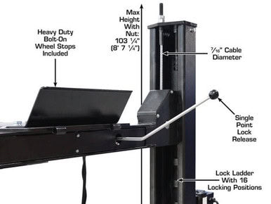 Apex 9 ALI Certified Hobbyist 9,000 Lb. Capacity 4-Post Parking Car Lift
