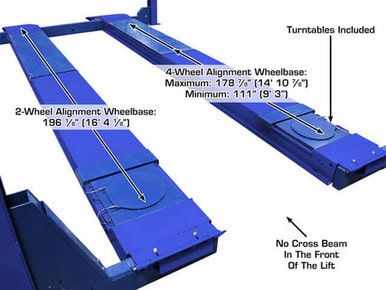 ATLAS Platinum PVL14OF-EXT Open Front ALI Certified Alignment Lift
