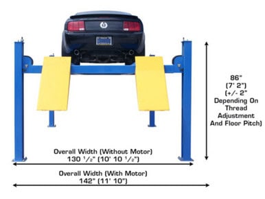 ATLAS 414 14,000 Lbs. Capacity Commercial Grade 4-Post Lift