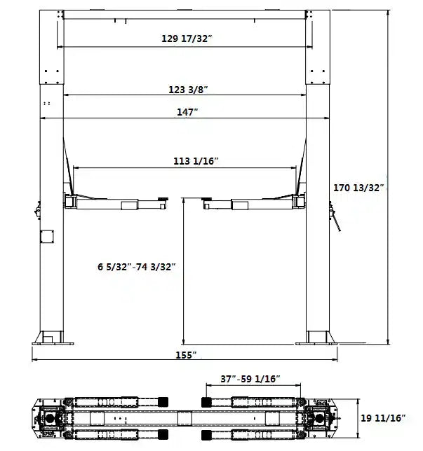 APlusLift AP-20SR 20,000 LB 2-Post Overhead Car Lift