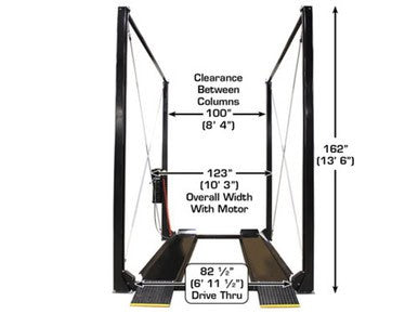 ATLAS ST-7000 SUPER TALL 4 Post Lift (7,000lbs Capacity)