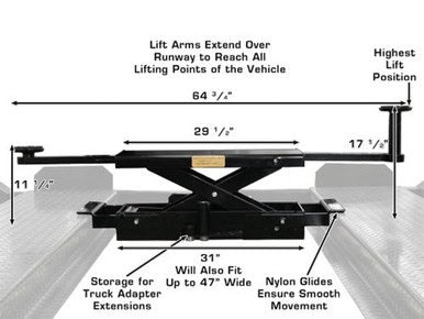 ATLAS RJ-35 3500 Lbs. Sliding Hydraulic Center Jack and Truck Adapters