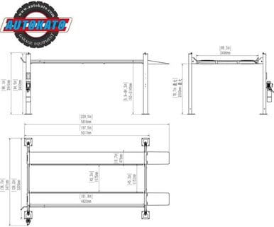 KATOOL 3.0HP 11000Lbs Lifting Height 84 Inch 4 Post Lift 110v Four Post Parking Lift 4-Post Auto Lift Garage Lift Storage