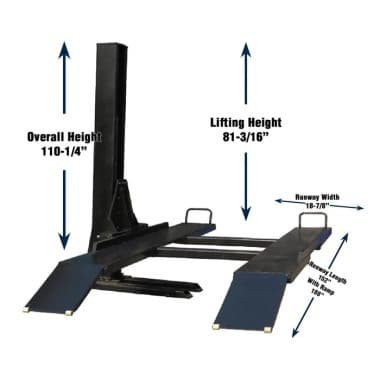 Tuxedo SP-6K-SS 6,000 lb Single Post Storage Lift