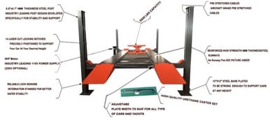 Katool KT-4H110 11,000 lb Four Post Vehicle Lift