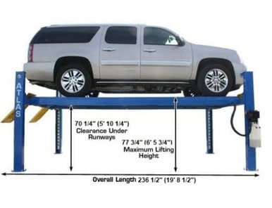 ATLAS 412 12,000 lb Commercial 4-Post Lift