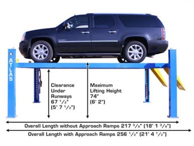 ATLAS 414 14,000 Lbs. Capacity Commercial Grade 4-Post Lift