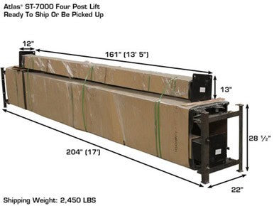 ATLAS ST-7000 SUPER TALL 4 Post Lift (7,000lbs Capacity)