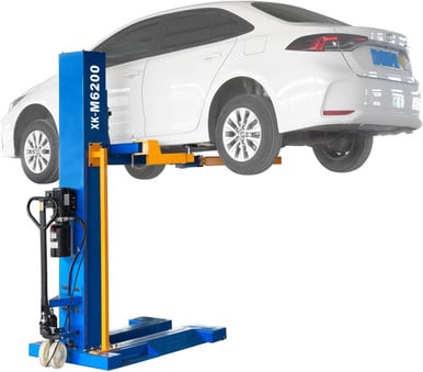 XK M6200 Car Lifts Model 220V Manually Unlock Mobile 6200Lbs Capacity Single Post Lift 36 Months Parts Replacemen