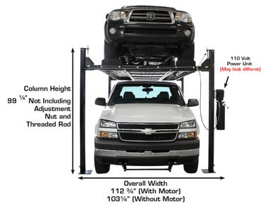 ATLAS Apex 8 Extra Long & Extra High 4-Post Hobbyist Lift - ALI Certified