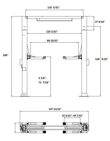 APlusLift HW-12HD 12,000 LB 2-Post Overhead Car Lift