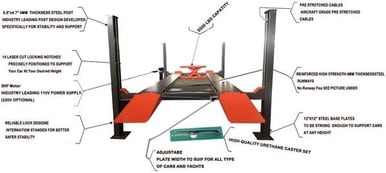 KATOOL 3.0HP 11000Lbs Lifting Height 84 Inch 4 Post Lift 110v Four Post Parking Lift 4-Post Auto Lift Garage Lift Storage